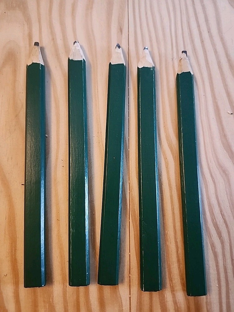 4H Hardness Carpenter Pencils Durable Thick Flat Shape Five Pieces Already...