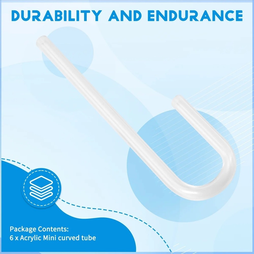 6pcs Acrylic Pipe U Shape Tube Bend for Aquarium Co2 System/Diffuser