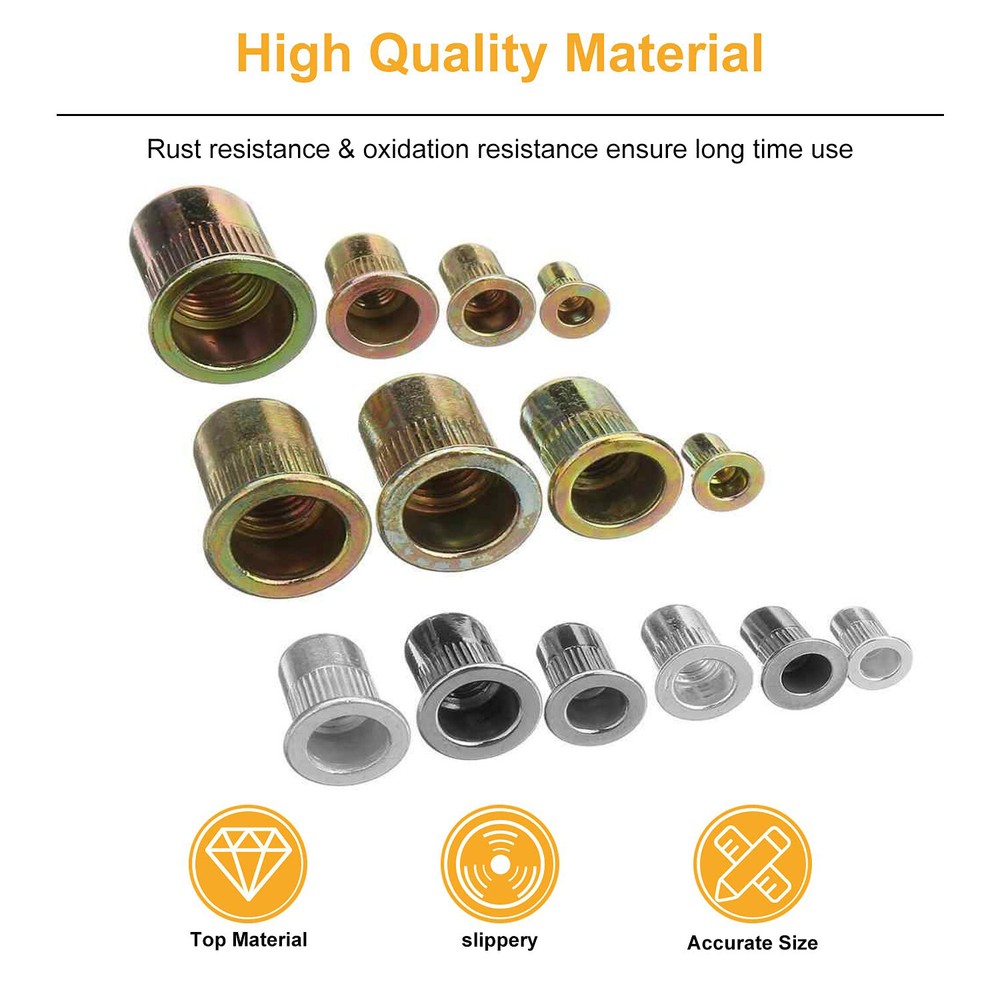 1200PC Rivet Nut Kit for Rivnut Tool Nut Setter Thread Setting Nutsert Gun Metri