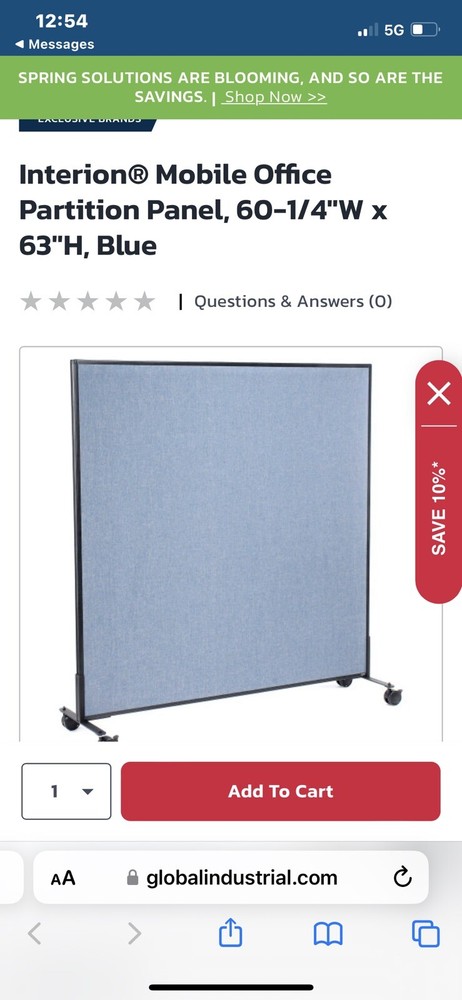 Mobile office partitions