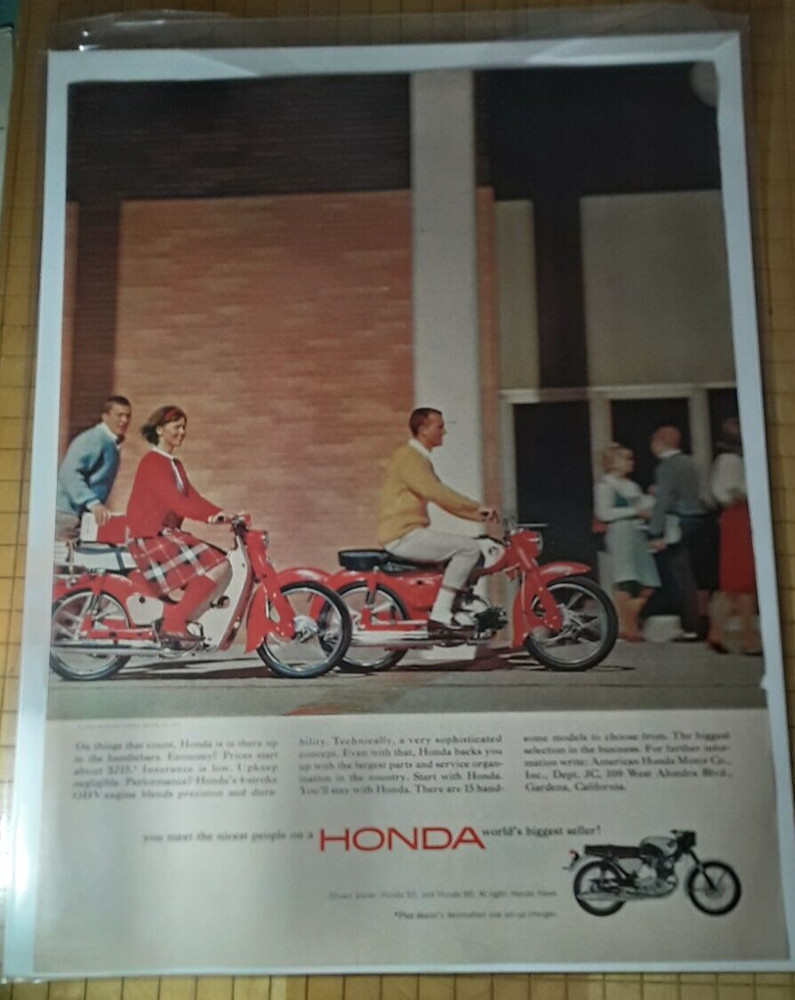 Original 1965 Honda Motorcycle Magazine Ad