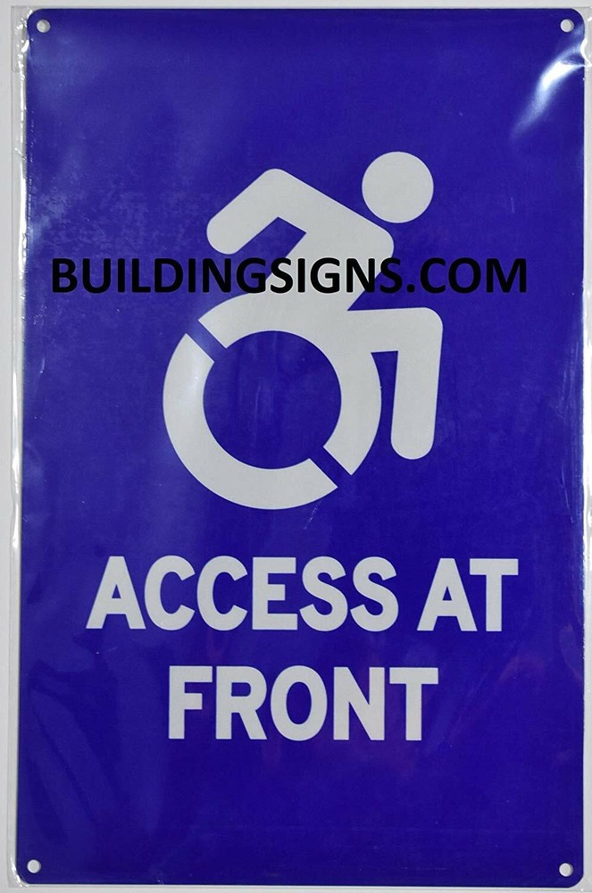 Access at Front Sign( Reflective, Rust Free, Blue 9X14)-REF24-1027