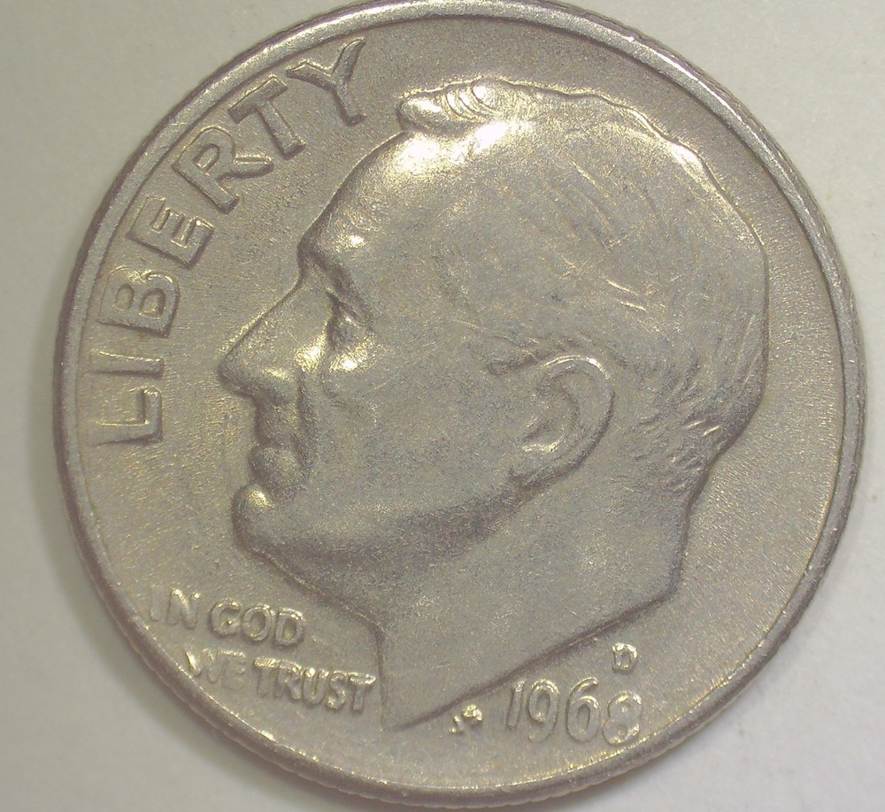 1968 D Roosevelt Dime RPM Error