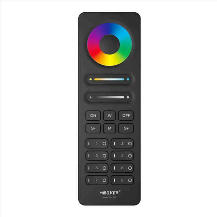 Miboxer C8-B - 8-Zone RGB+CCT Remote (Black)