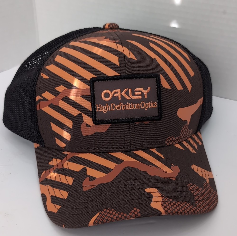 Oakley High Definition Optics Mesh Back Ball Cap Brown Orange Black