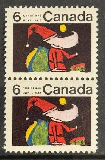 Canada #527 Identical Vertical Pair 1970 Christmas MNH