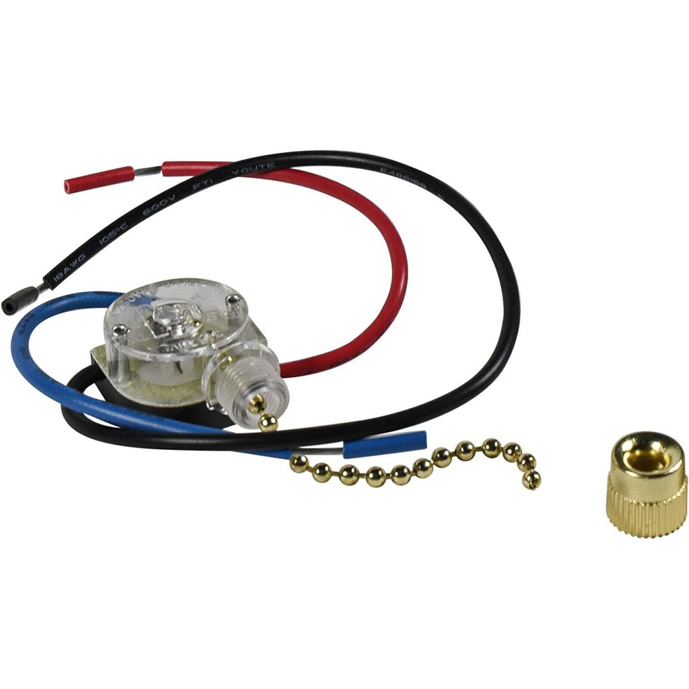 Ceiling Fan Switch for Zing Ear ZE-110 3-Way 3-Wire Pull Chain Fan Light Switch