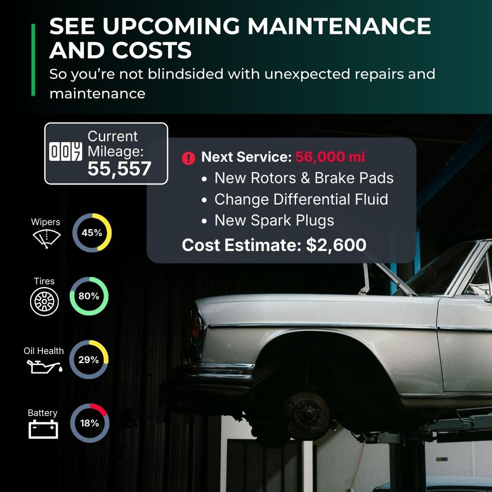 Bluetooth OBD2 Scanner for iPhone & Android Diagnostic Scan Tool for Repairs...