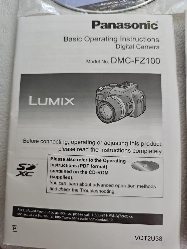 Panasonic Lumix Operaring Instruction CD & Manual