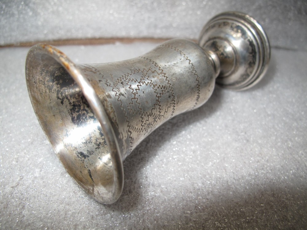 Vintage Sterling Silver Chased Footed Kiddush Cup