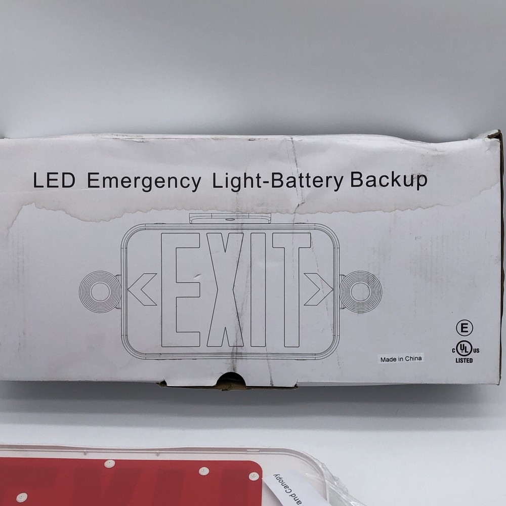 2 Pack LED Exit Sign Emergency Light Compact Combo UL listed Battery Backup