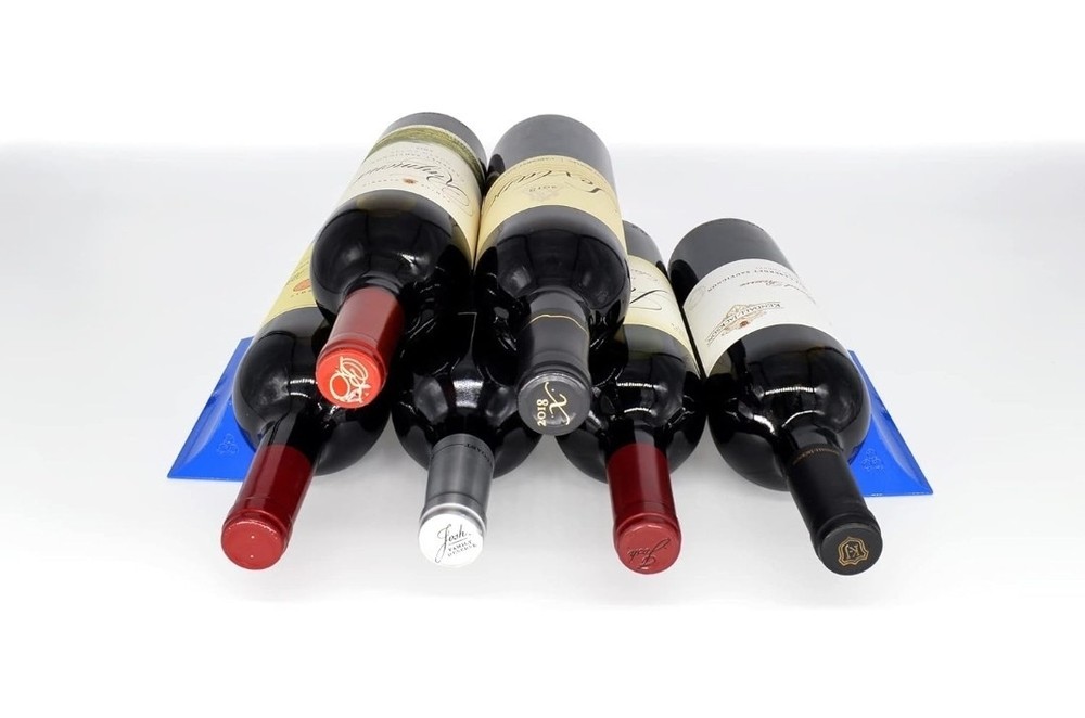 Adjustable Wine Book Ends Countertop Bottle Rack Storage Rack Stacka Blue