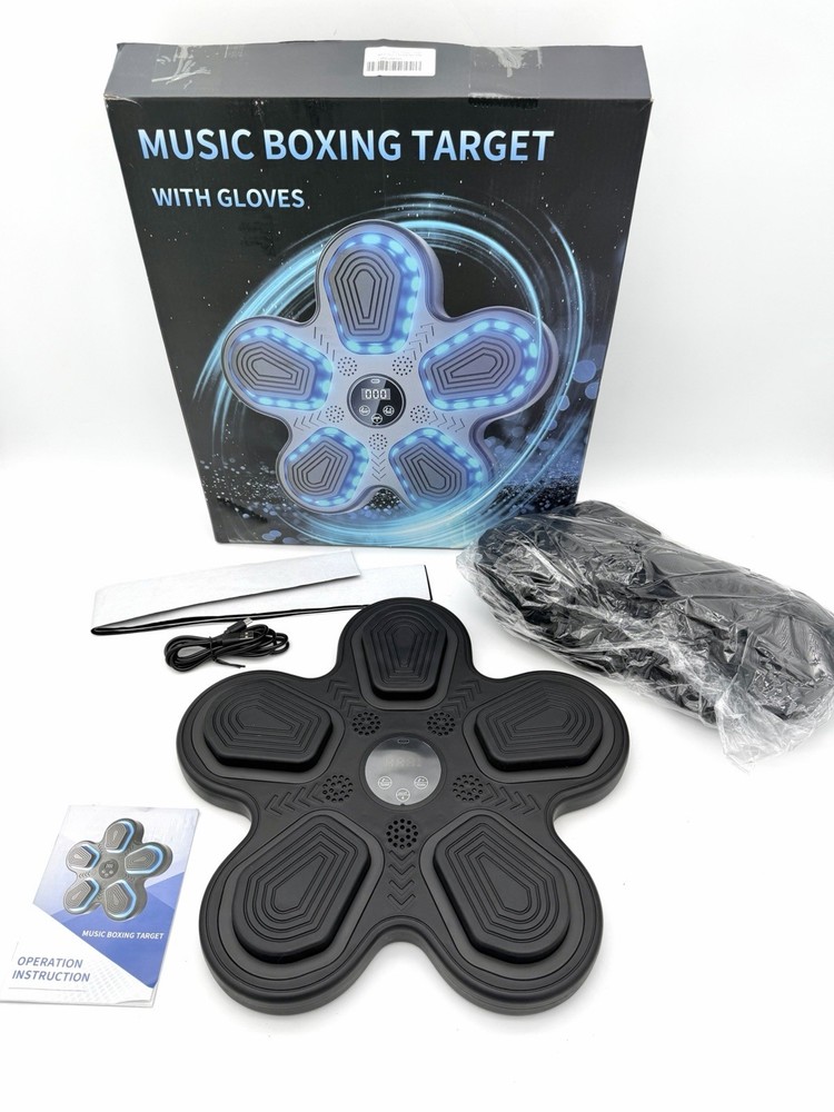 Music Boxing Target With Gloves LED Wall Mount Training Game