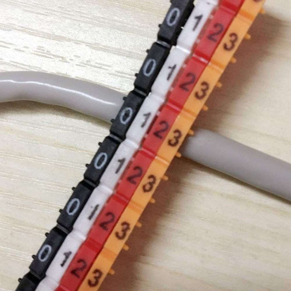 200PCS 0-9 Coded Clip on Plastic Cable Identification Wire Marker Number Tag Lab
