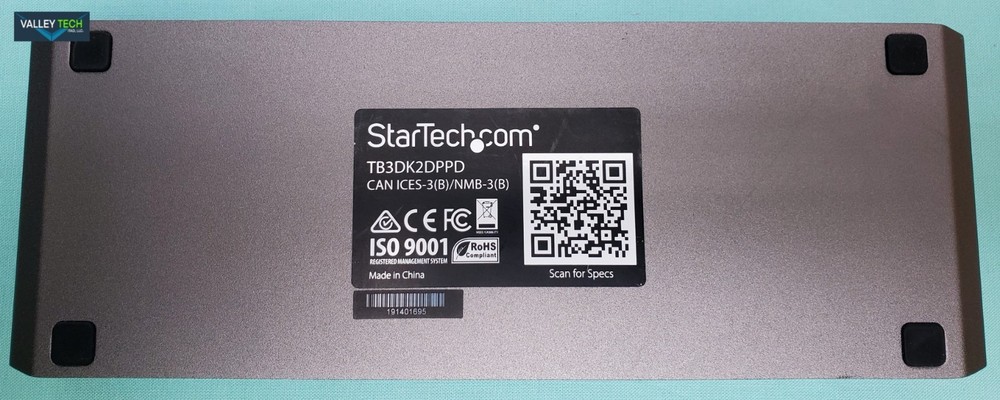 StarTech.com Docking Station TB3DK2DPPD USED