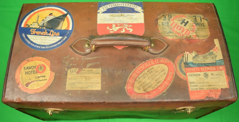 "Brooks Brothers c1930s Leather Steamer Trunk/ Valet Case"
