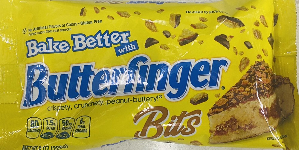 5x BUTTERFINGER BITS Premium Baking Chips 8 oz Bag - BAKE BETTER - 5 PACK