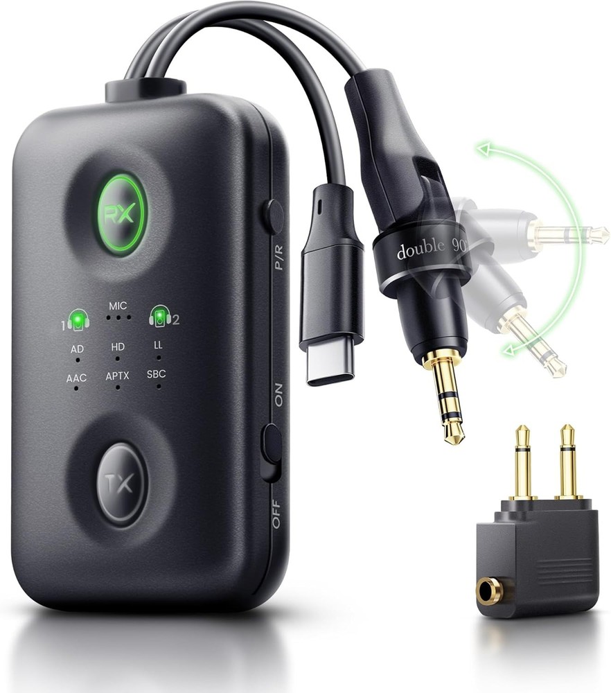 Bluetooth 5.4 Transmitter Receiver with Qualcomm aptX Adaptive for Headphones