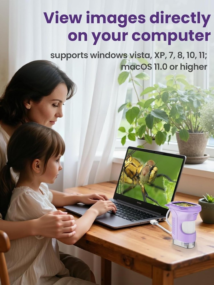 Handheld 1000X Microscope for Kids - Educational Fun with 2.4 Inch Screen
