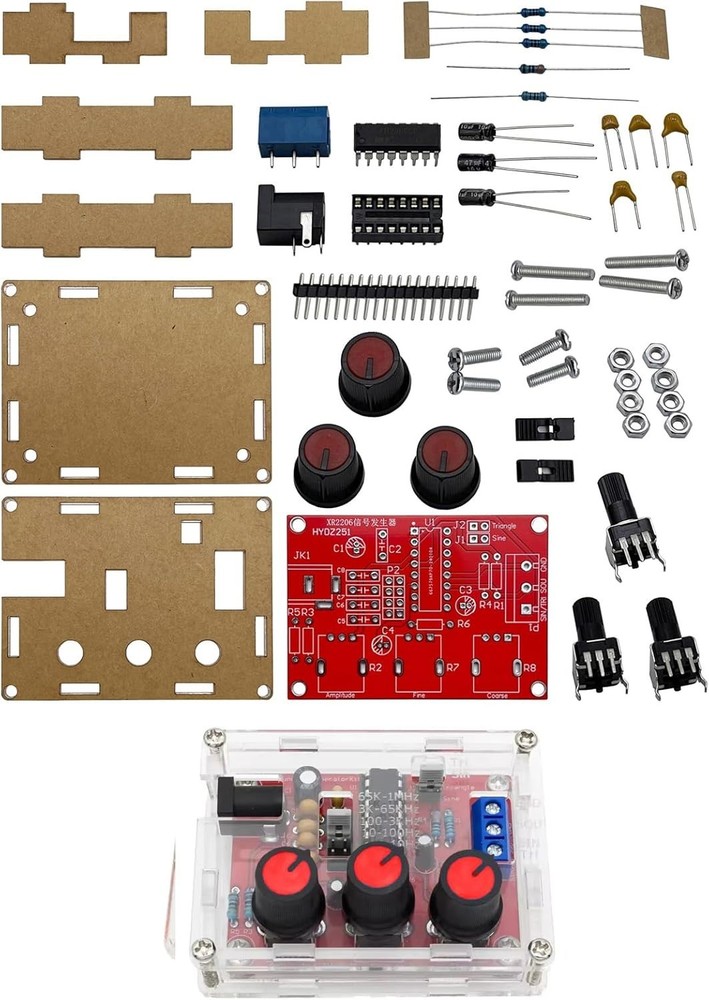 Compact 1Hz-1MHz Function Signal Generator Kit - High Precision for DIY Projects