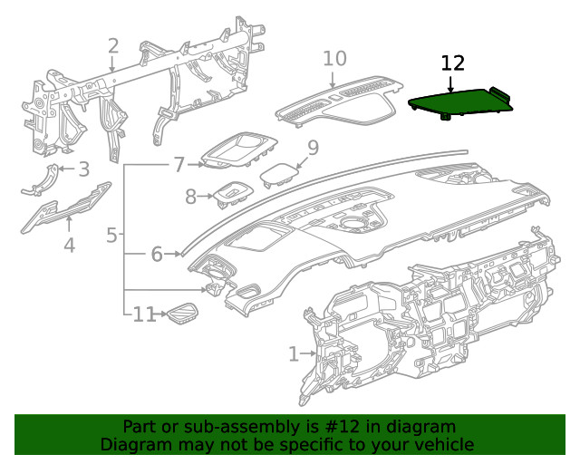 Genuine GM Front Driver Side Speaker Grille 84273139