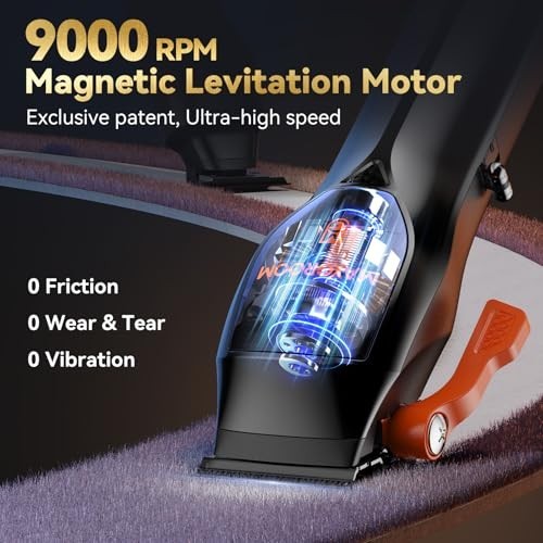 Professional Cordless Hair Clippers for Men, DLC Self-Sharped Blade, No Pulling