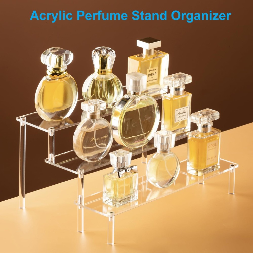 Large Acrylic Display Risers, Perfume Stand Organizer, Clear Acrylic Shelf Ri...