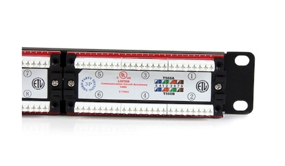 StarTech.com C6PANEL24 24 Port 1U Rackmount Cat 6 110 Patch Panel