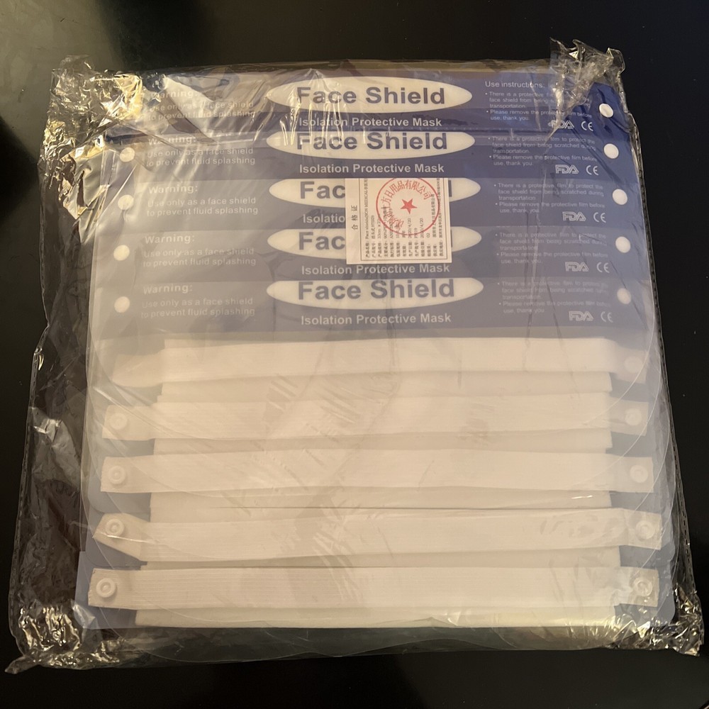 (10) Face Shield Isolation Protective Mask - Clear