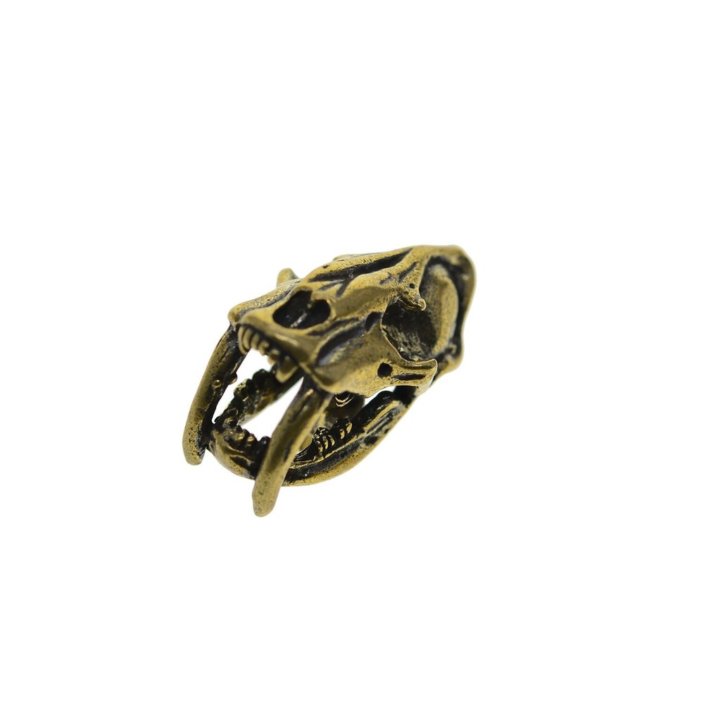 3D Brass Dinosaur Sabretooth Skull Head Pin Batch Button Screw Back EDC DIY