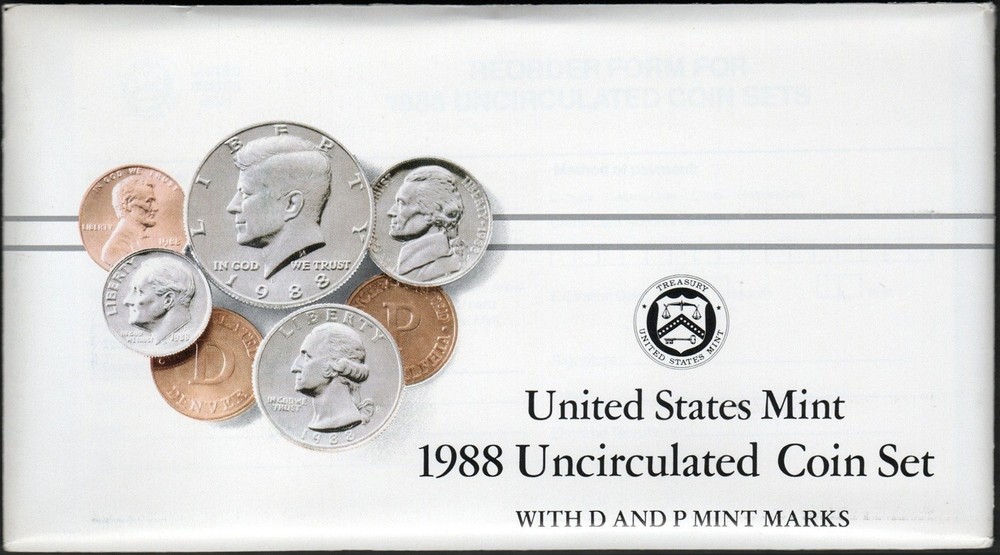 1988 UNCIRCULATED SET IN ORIGINAL US MINT PACKAGING (10 PC)