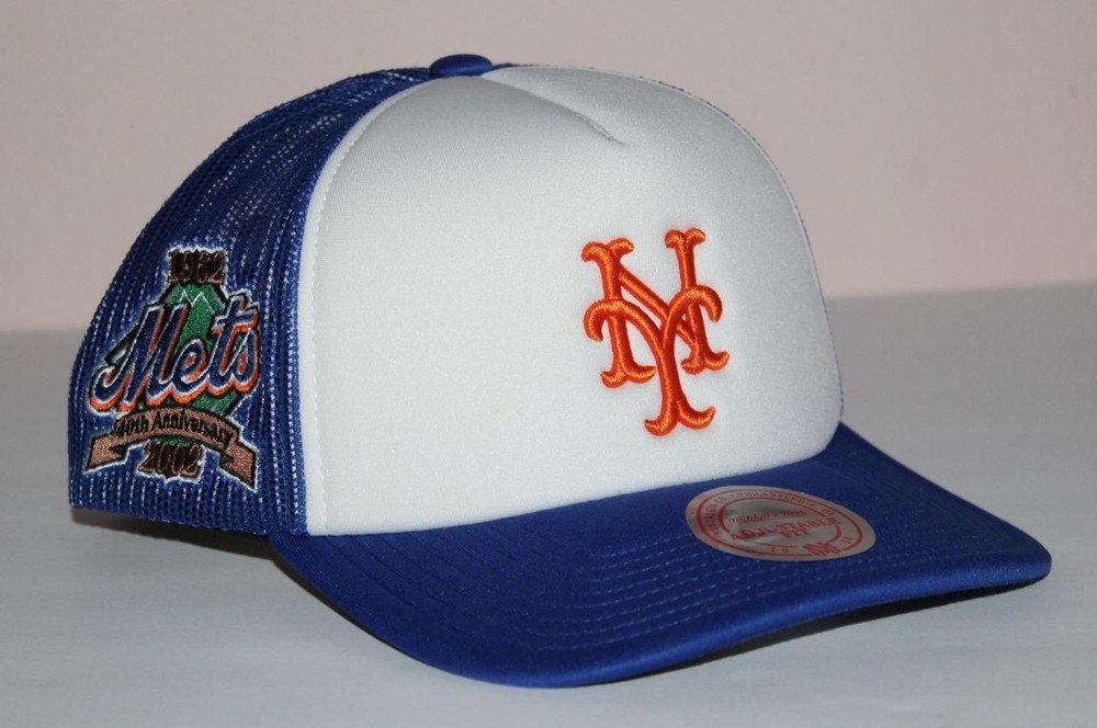 Mitchell & Ness NEW YORK METS Snapback Mesh Back Hat Cap 1962 2002 40th Year *6D