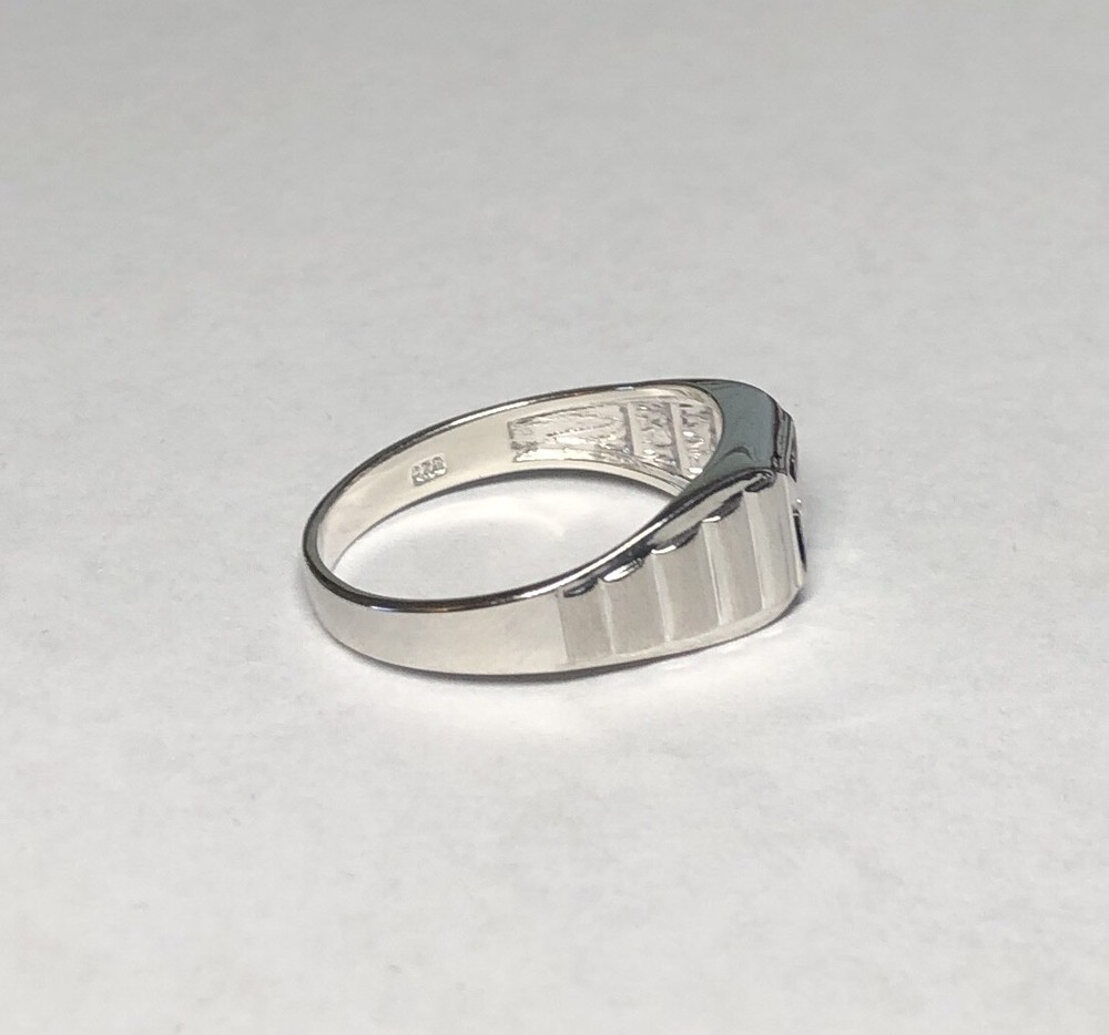 Sterling Silver Genuine Diamond Man's Solitaire Ring