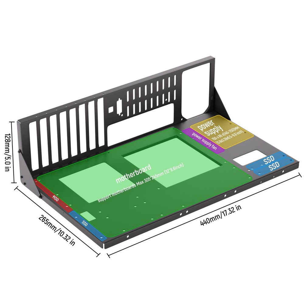Open Air PC Case, Test Bench PC Case, ATX Open Frame Computer Case, DIY PC Ca...