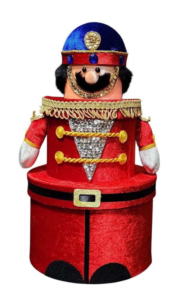 Rare Vintage Stackable Nutcracker Nesting Boxes 3 Tier Gift Holidays Christmas