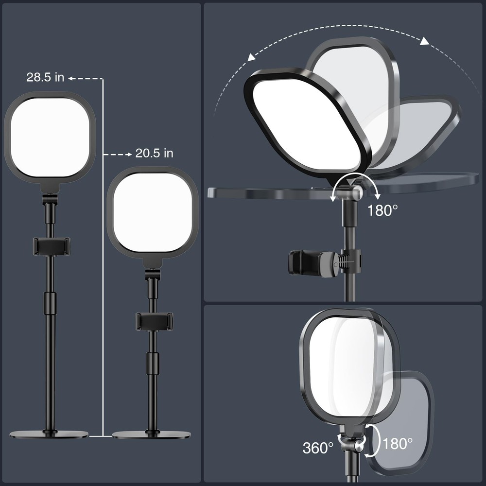 Zoom Lighting for Computer, Adjustable Desk Lighting for Video Calls, 30 Light