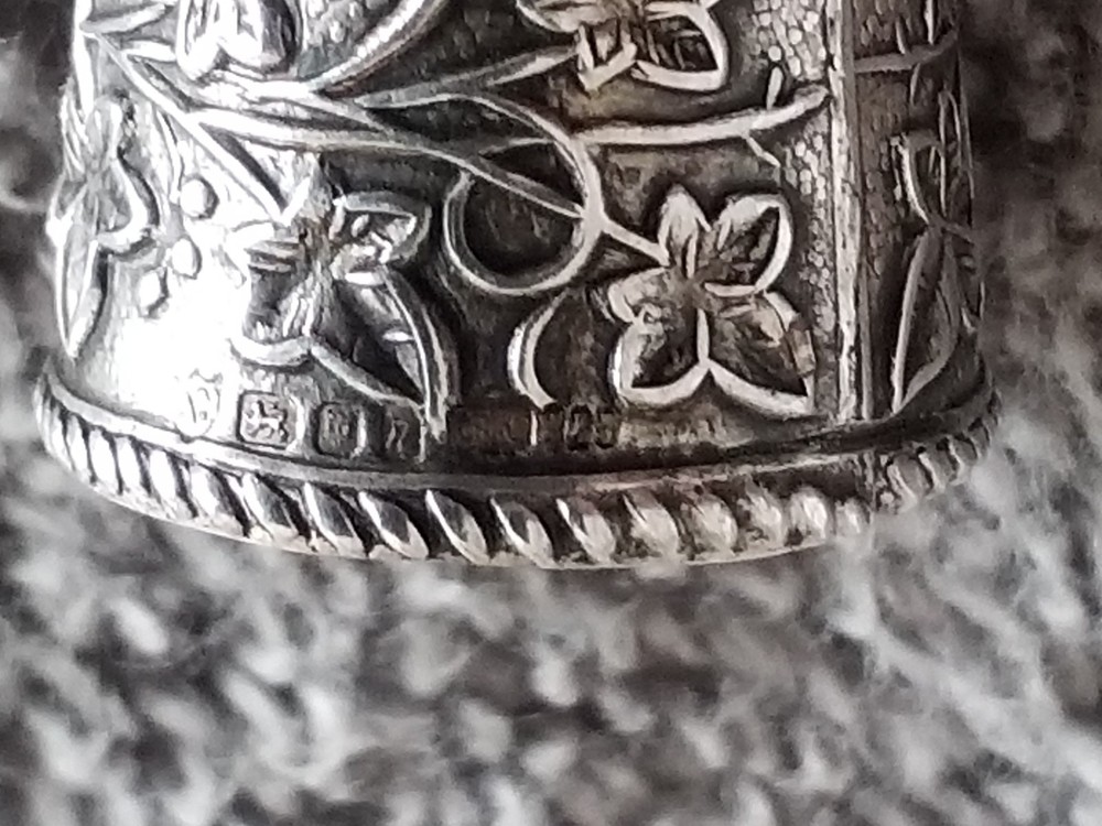 VINTAGE SILVER 925 THIMPEL, OWL IMAGE, USED