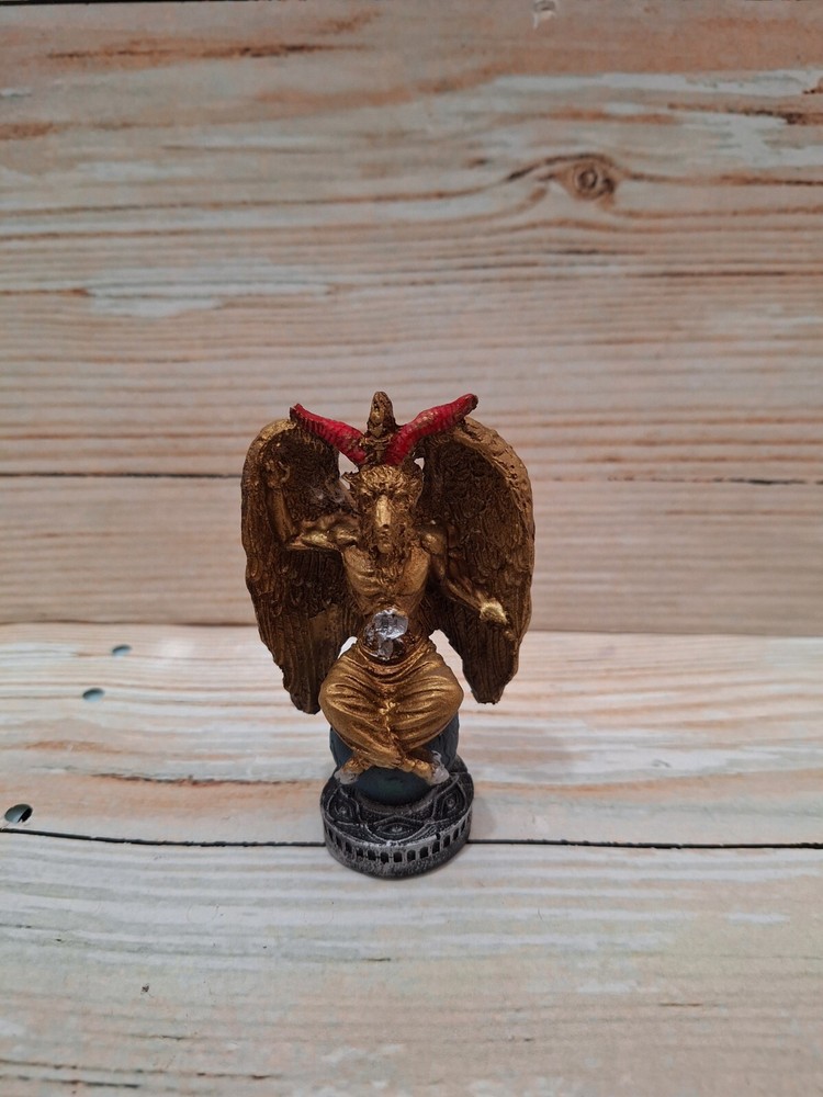 Templar Sabbatic Goat Baphomet Satan Gold / Size 4.5" X 2.5" / Devil / Evil