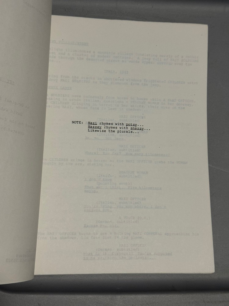 DC SGT ROCK MOVIE SCRIPT ORIGINAL 1988 UNPRODUCED SCHWARZENEGGER WEBB PROJECT