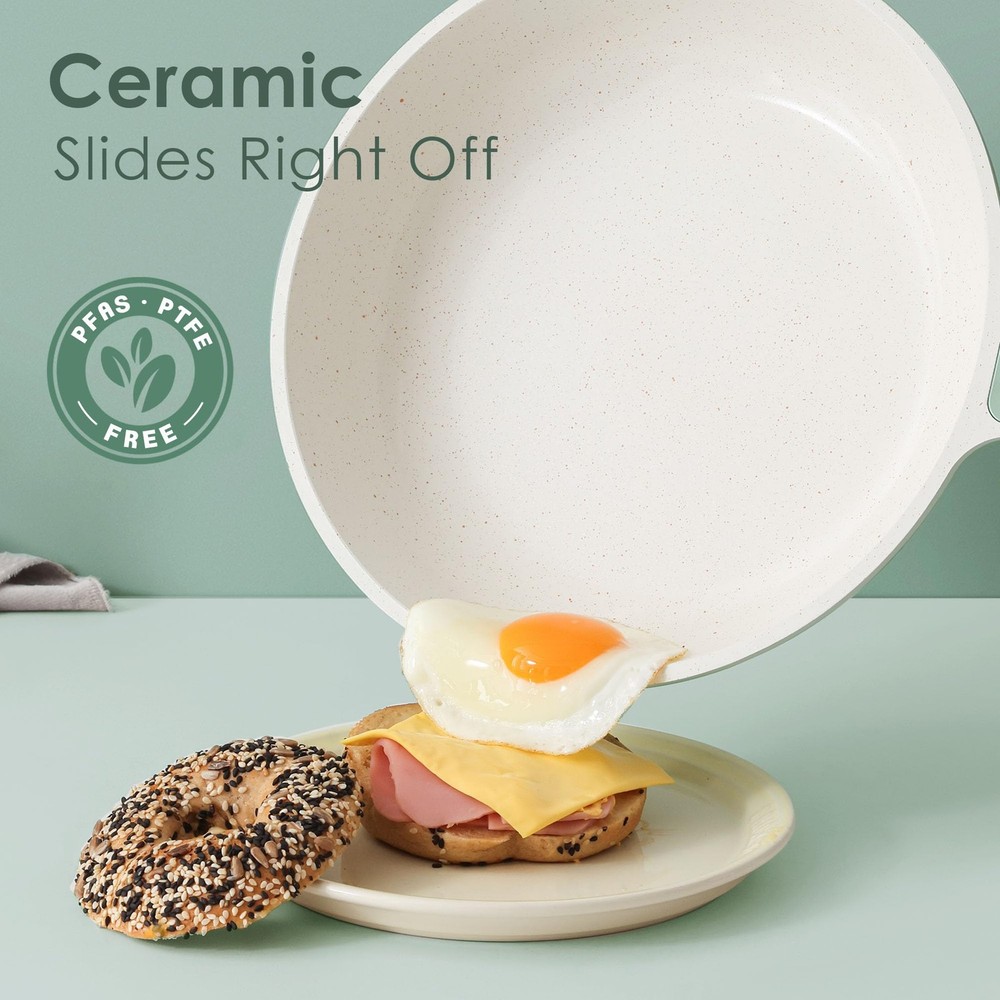 SENSARTE Nonstick Ceramic Cookware Set Large 13-Piece, Large, Mint Green