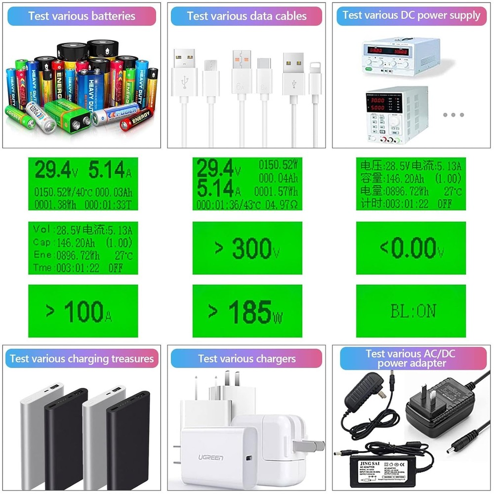 Smart USB Load Tester 150W 200V 20A Electronic Resistor Constant Current Module