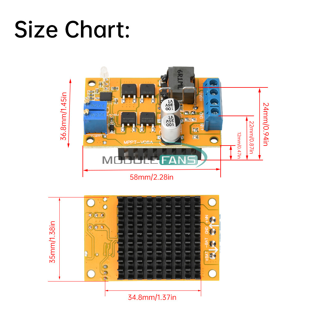 5A MPPT Solar Panel Regulator Controller Battery Charging DC 8-28V Auto Switch