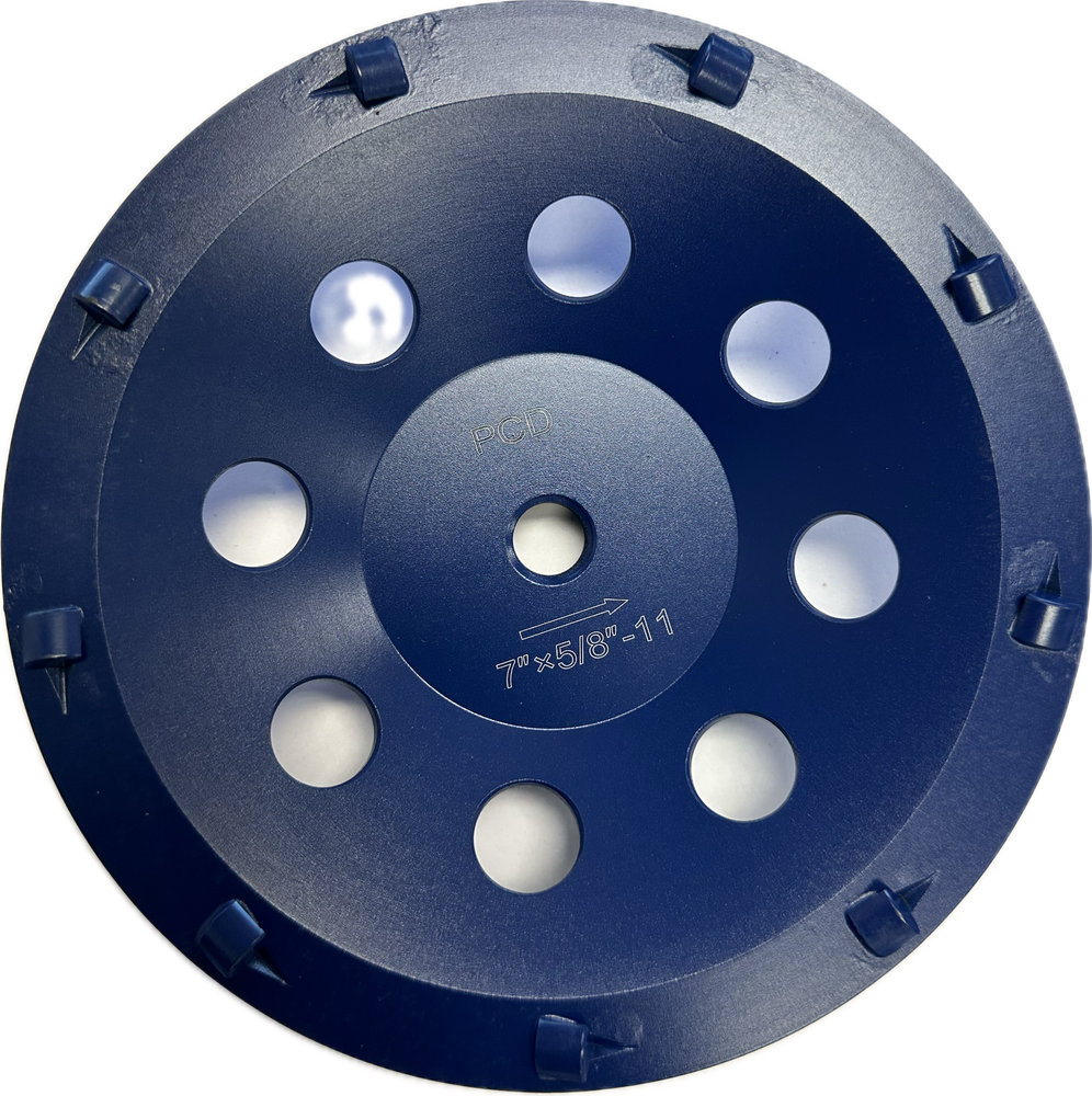 Vantage diamond tooling, PCD CupWheel. 7 x 5/8'' - 11. 9 PCD Threaded