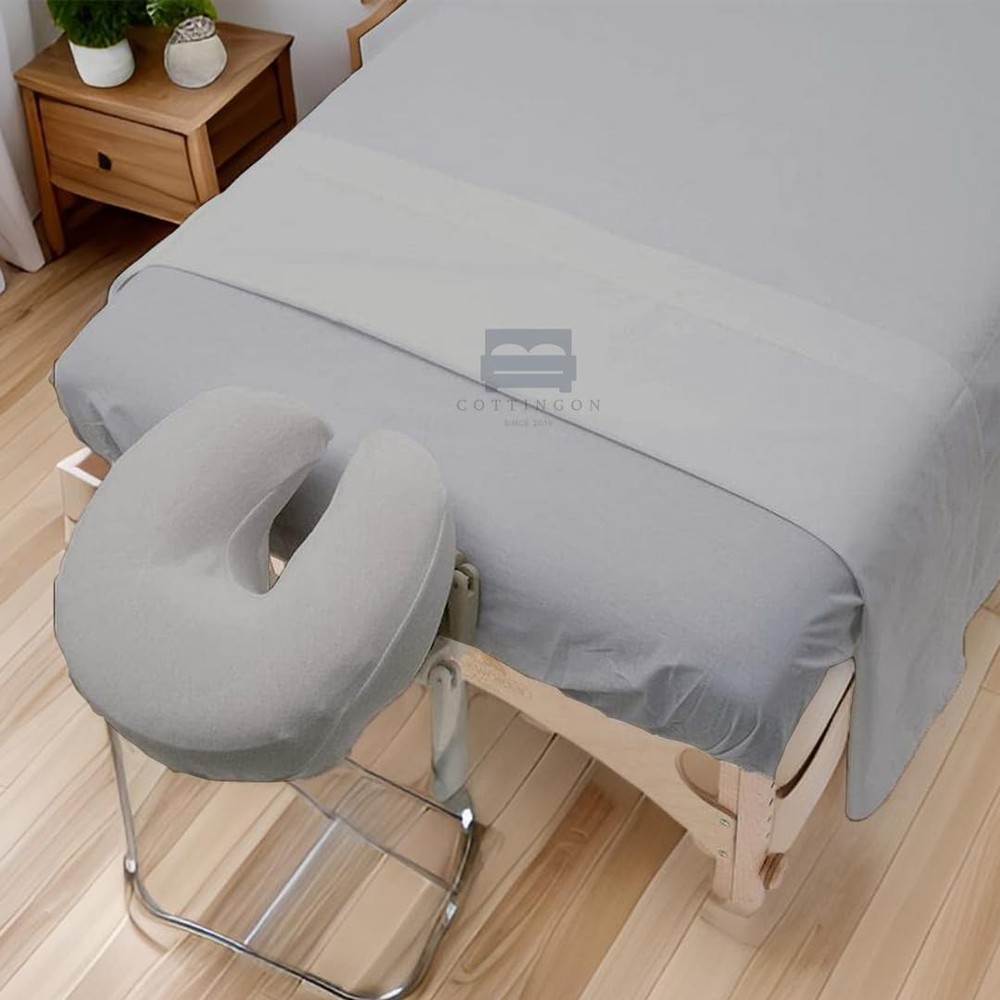 Massage Table Sheet Set 3PCS Microfiber Facial Bed Cover Grey
