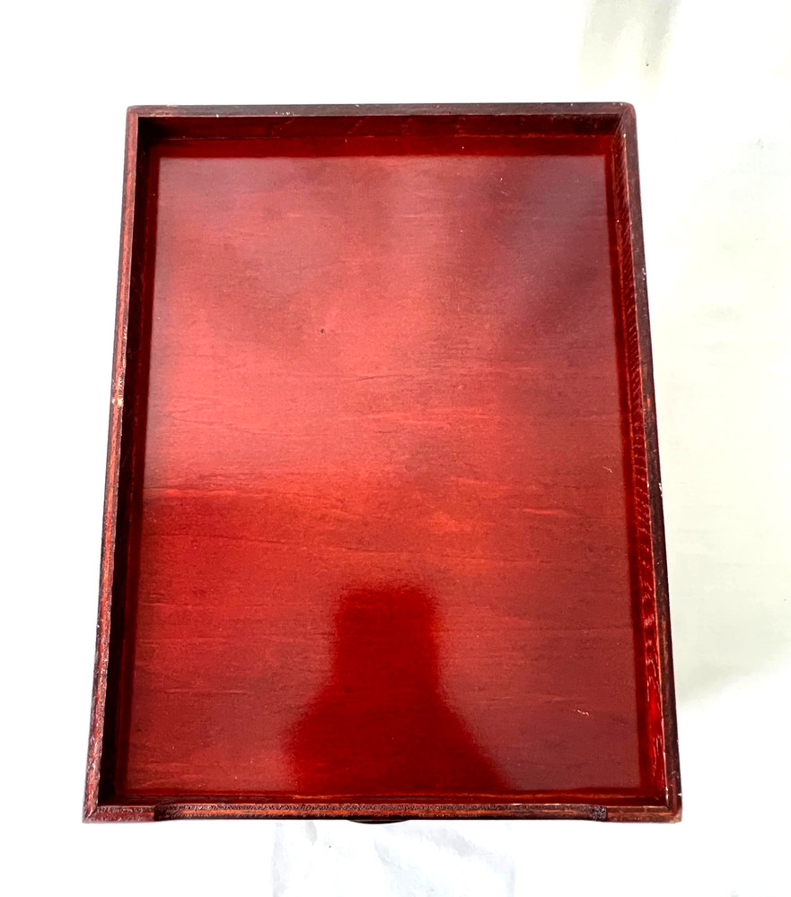 Vintage Japanese Aizu Lacquerware Writing or Document Box with Drawer