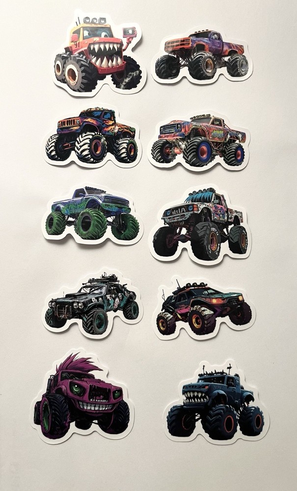 Colorful Monster Truck Stickers