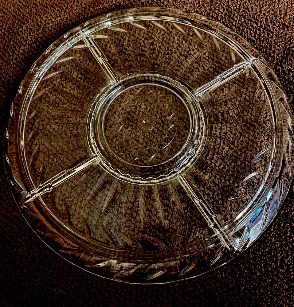 Leaded Glass Divided Server Scalloped Edge