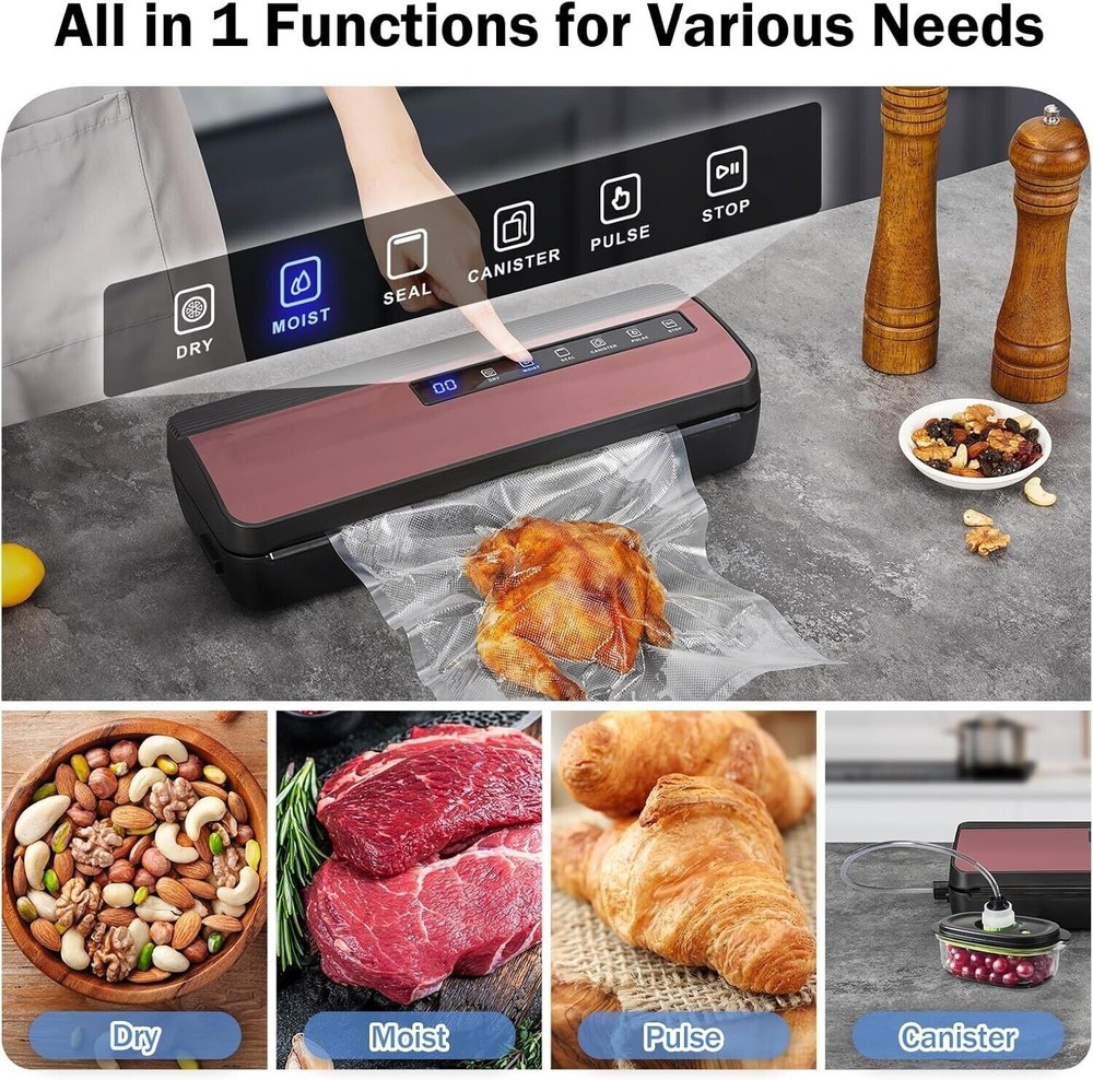 NIEPU Vacuum Sealer - Powerful Suction, Multiple Modes, Compact Design