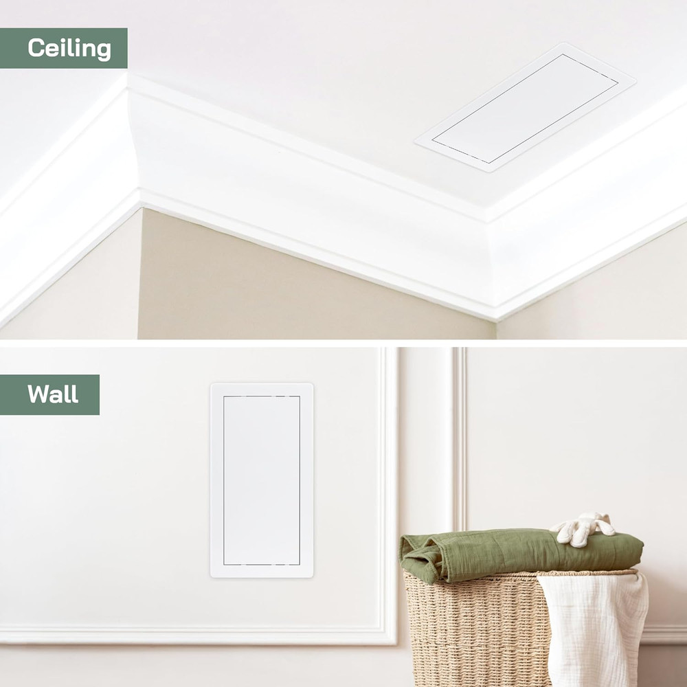 Vent Systems White ABS Plastic Access Panel 6 X 12 Inch (Opening) - Access Door
