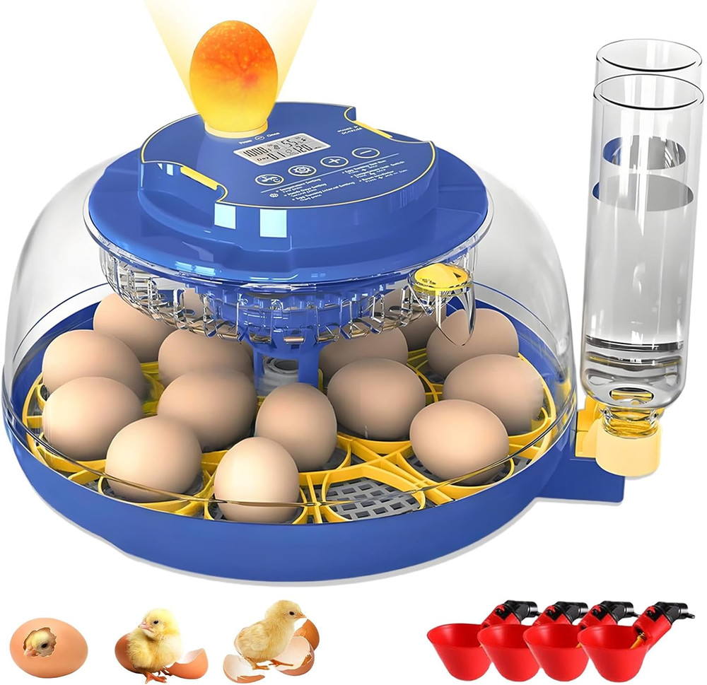 18 Egg Incubator with Automatic Egg Turning and Humidity Control,Water Refill,Eg